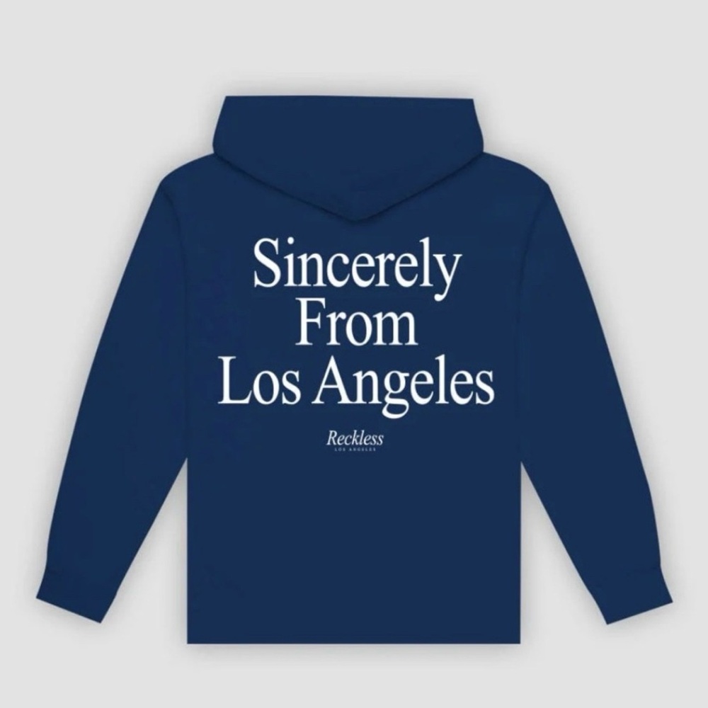 Young & Reckless “Sincerely From Los Angeles” Navy Hoodie Size XL